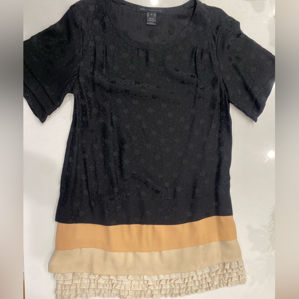 Marc by Marc Jacobs Silk Dress with Ruffled Bottom Size S